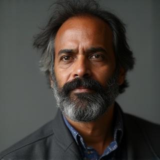 Headshot portrait of Mr. Rohan Mehta, a creative textile artist with a thoughtful expression, suggesting artistic depth