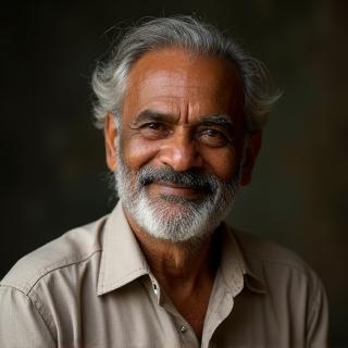Headshot portrait of Mr. Suresh Yadav, an expert in traditional Indian painting techniques