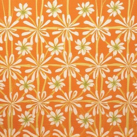 Textile piece demonstrating a traditional Indian block printing technique with a repeating floral motif in warm earthy tones